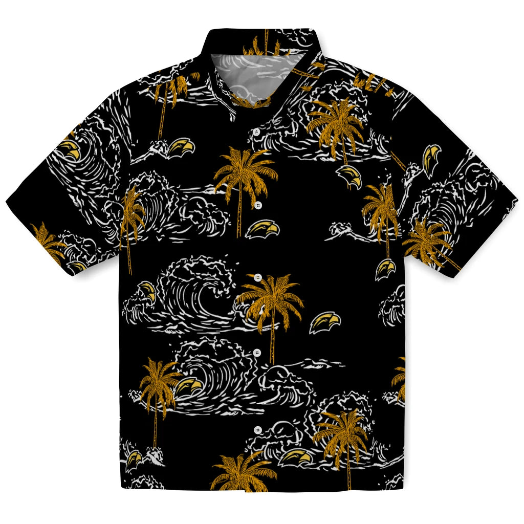 Southern Miss Golden Eagles Hawaiian Shirt - Wave Palm | Hula Hawaiian Shirts