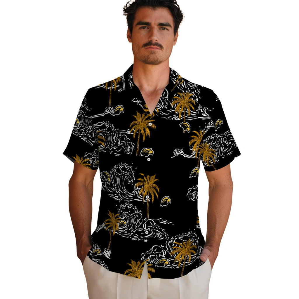 Southern Miss Golden Eagles Hawaiian Shirt - Wave Palm | Hula Hawaiian Shirts
