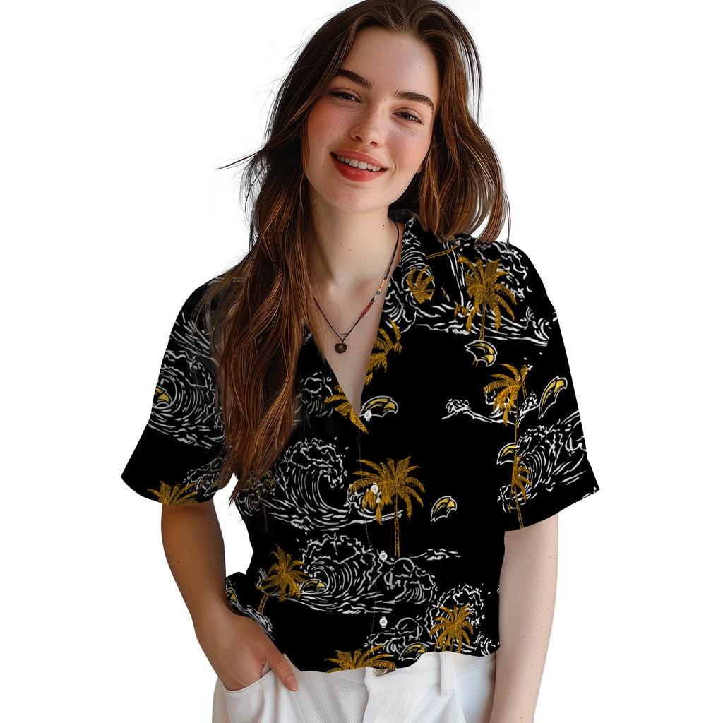 Southern Miss Golden Eagles Hawaiian Shirt - Wave Palm | Hula Hawaiian Shirts