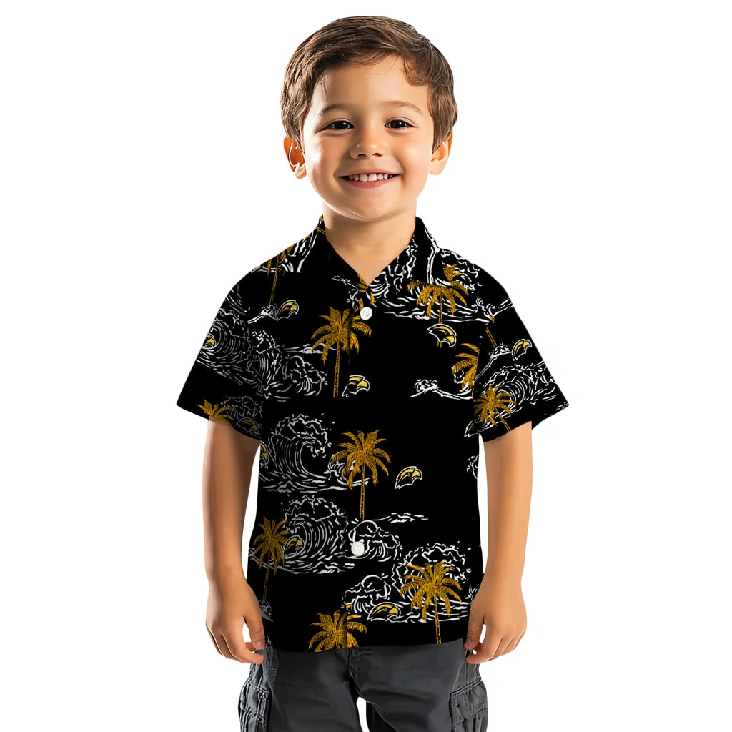 Southern Miss Golden Eagles Hawaiian Shirt - Wave Palm | Hula Hawaiian Shirts