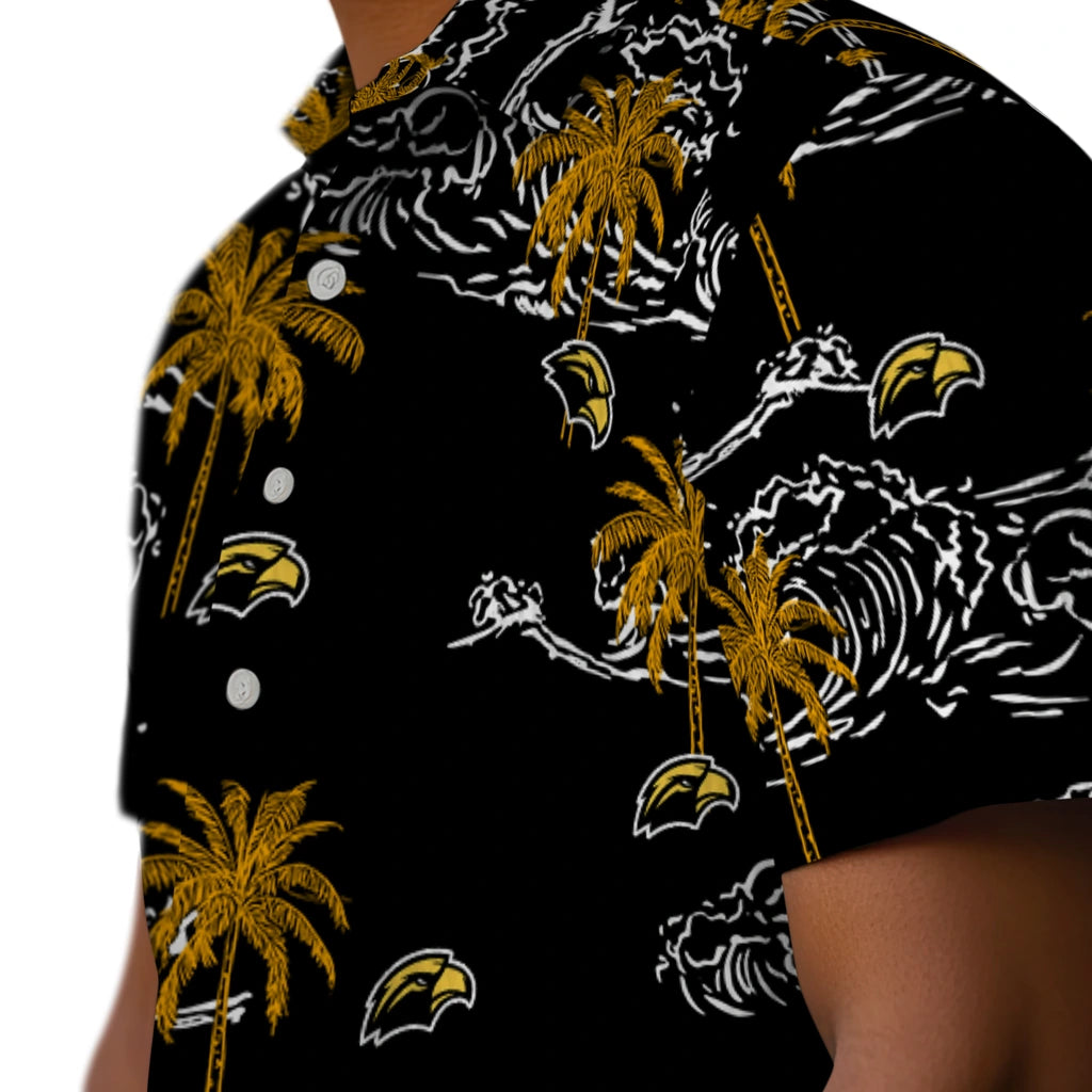 Southern Miss Golden Eagles Hawaiian Shirt - Wave Palm | Hula Hawaiian Shirts