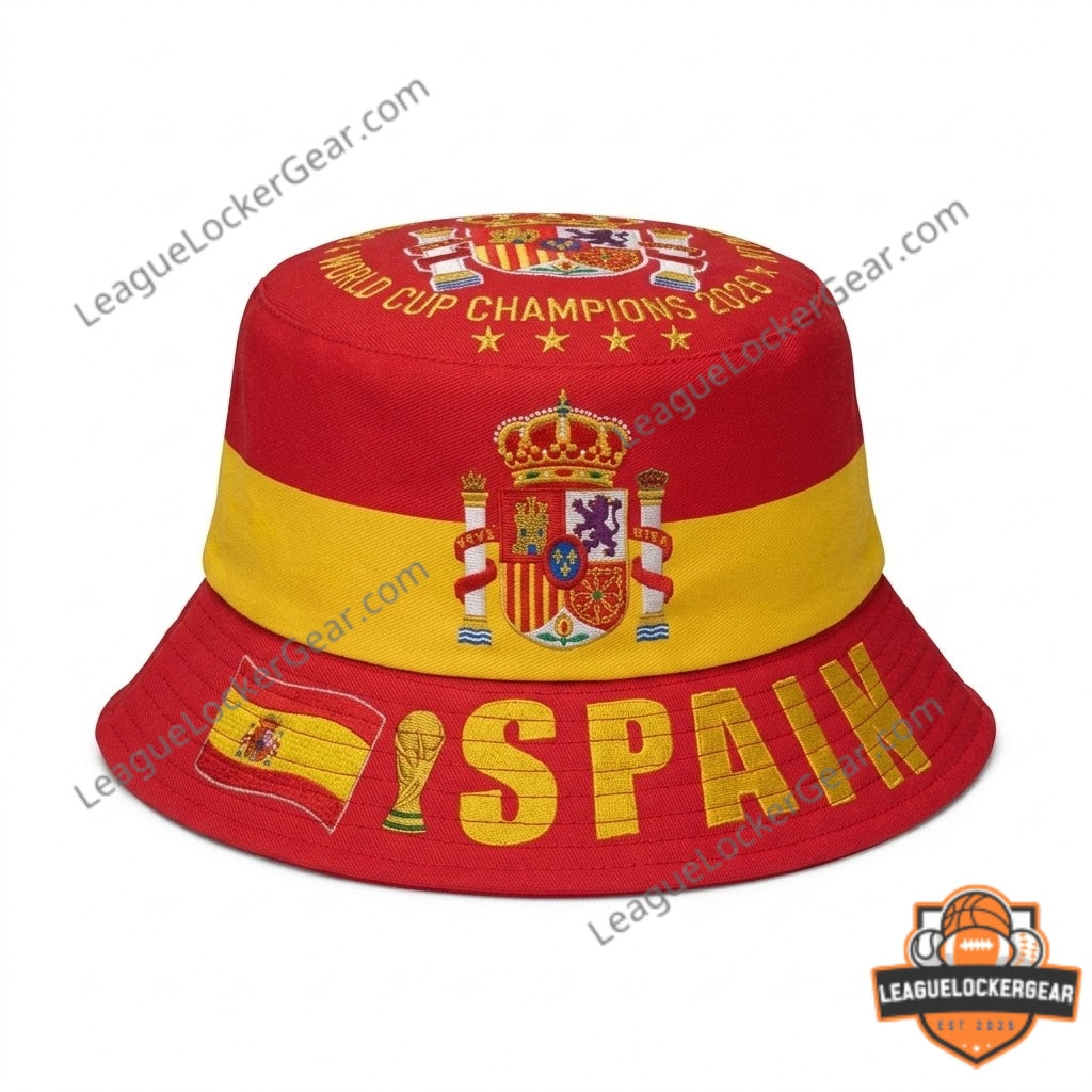 Spain National Football Team World Cup Champion 2026 Bucket Hat - LeagueLockerGear
