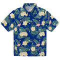 St. Louis Blues Hawaiian Shirt - Flamingo and Hibiscus | Hula Hawaiian Shirts