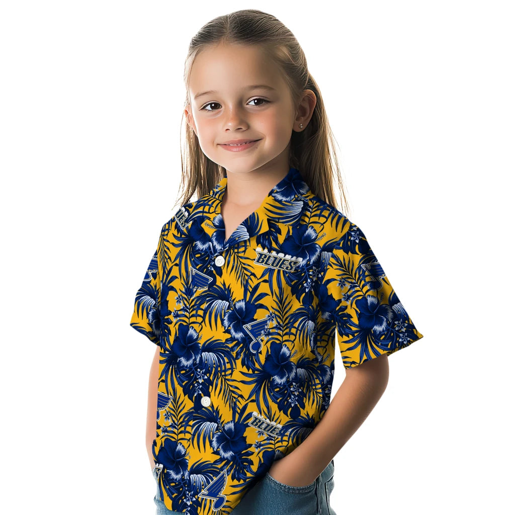 St. Louis Blues Hawaiian Shirt - Hibiscus Exotic | Hula Hawaiian Shirts