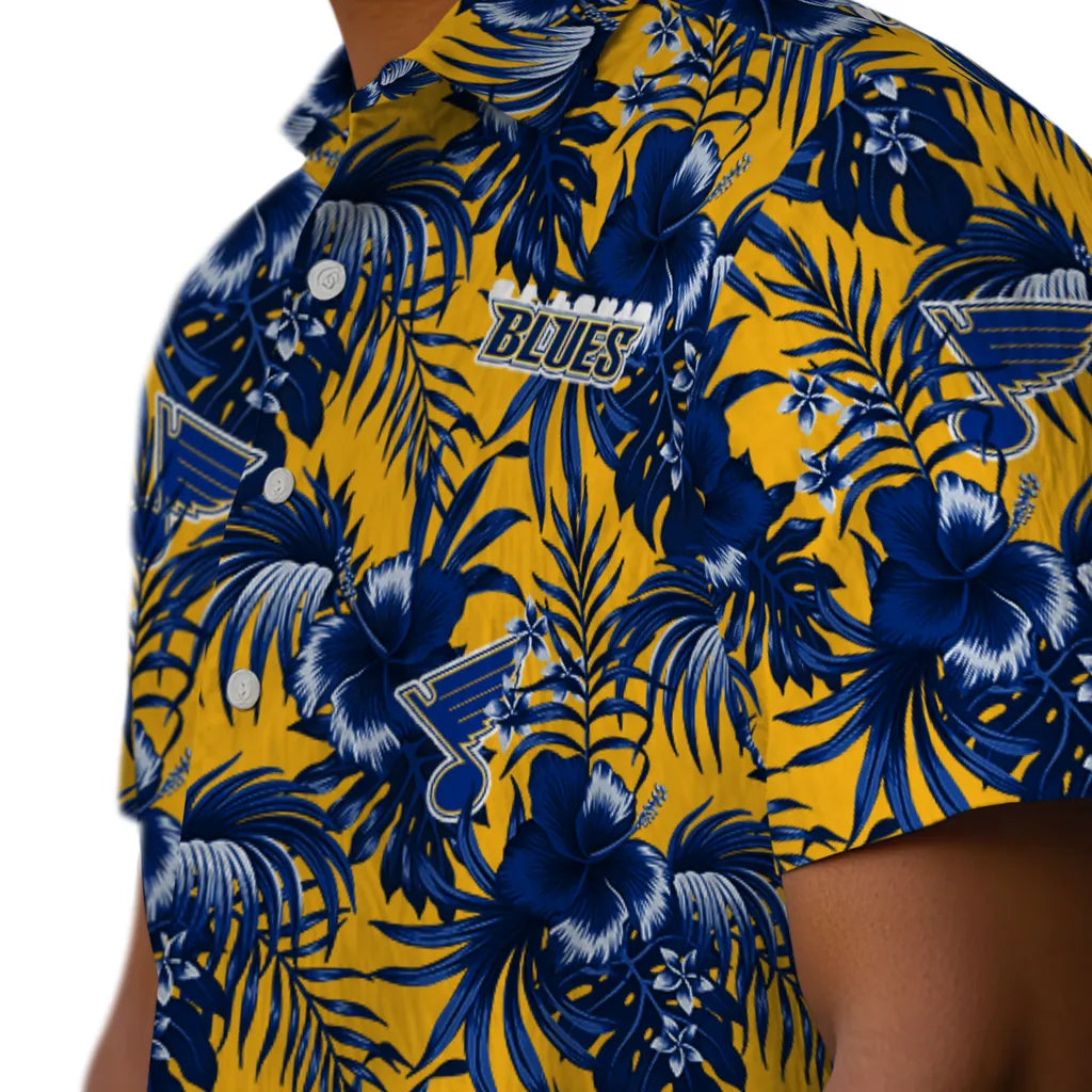 St. Louis Blues Hawaiian Shirt - Hibiscus Exotic | Hula Hawaiian Shirts