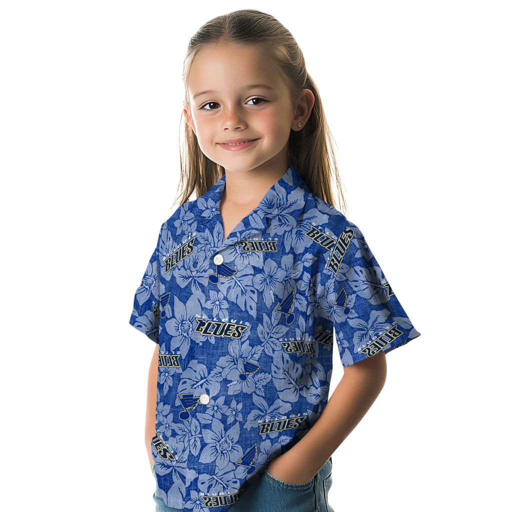 St. Louis Blues Hawaiian Shirt - Hibiscus Oasis | Hula Hawaiian Shirts