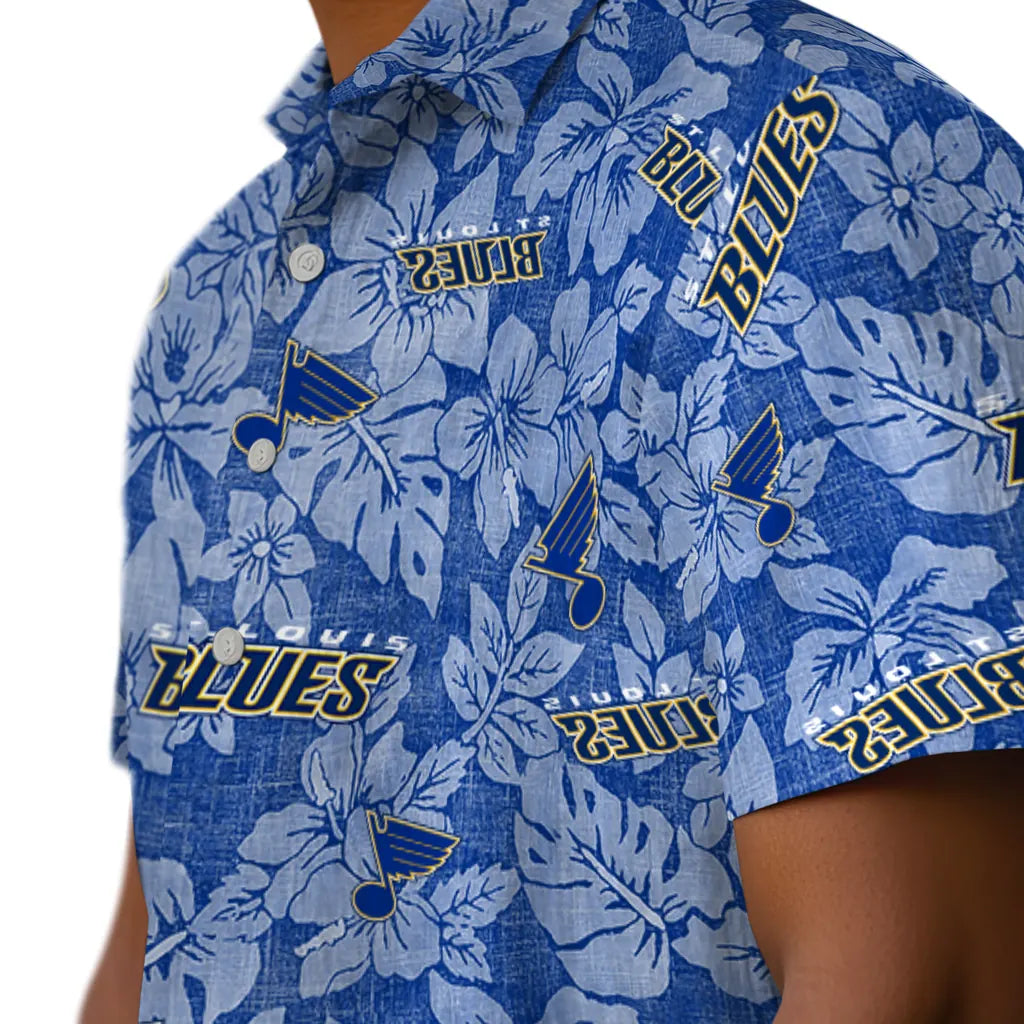 St. Louis Blues Hawaiian Shirt - Hibiscus Oasis | Hula Hawaiian Shirts