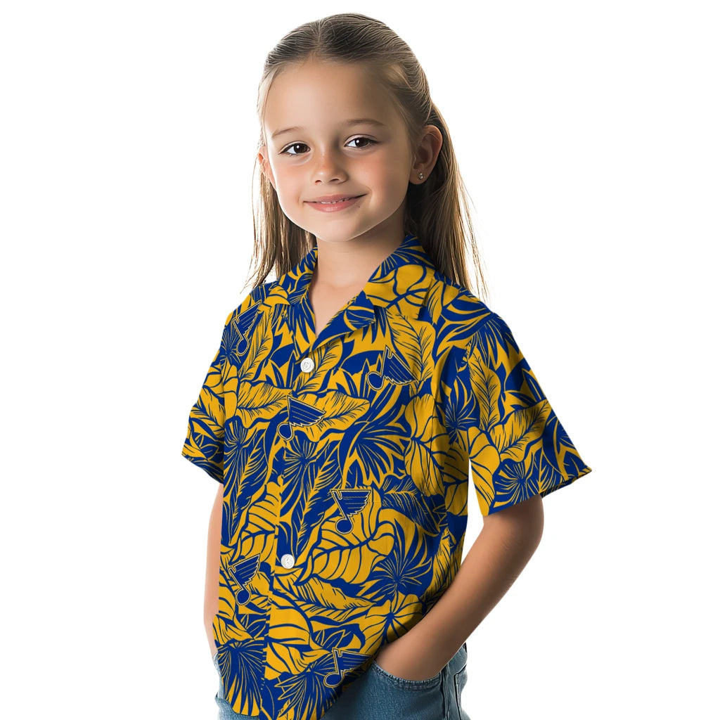 St. Louis Blues Hawaiian Shirt - Monstera Layer | Hula Hawaiian Shirts