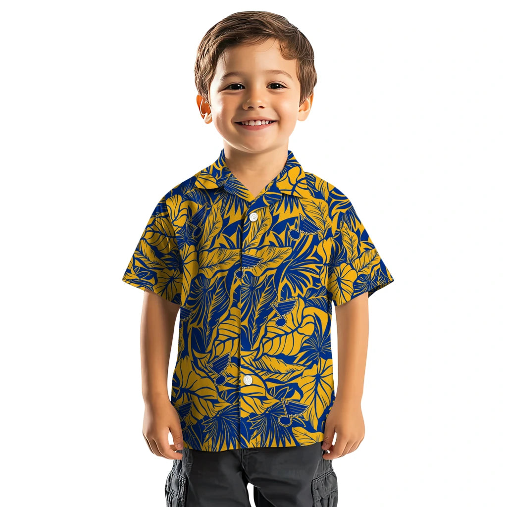 St. Louis Blues Hawaiian Shirt - Monstera Layer | Hula Hawaiian Shirts
