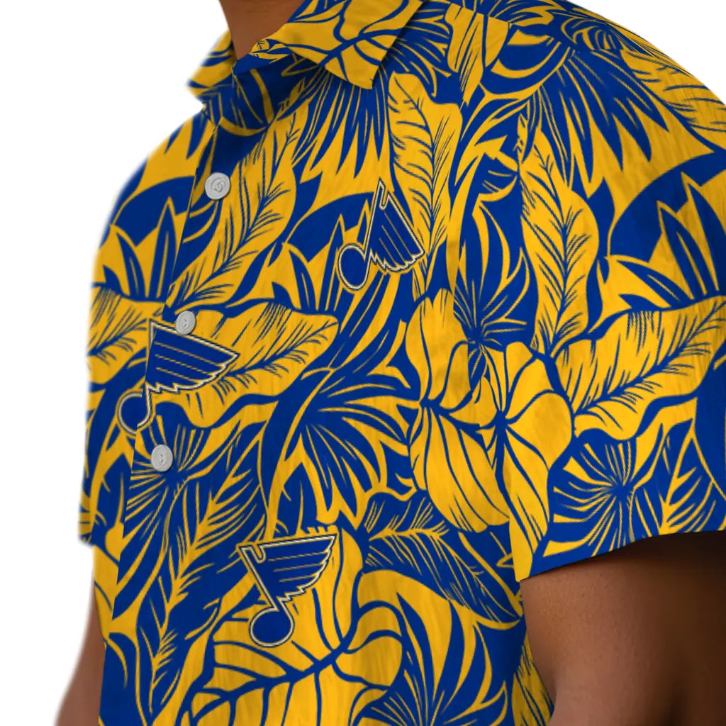 St. Louis Blues Hawaiian Shirt - Monstera Layer | Hula Hawaiian Shirts