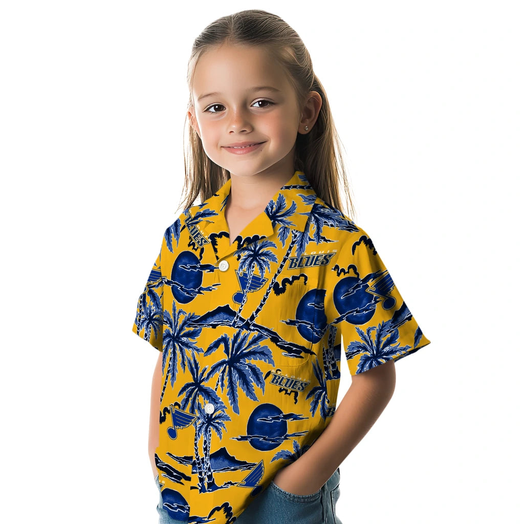 St. Louis Blues Hawaiian Shirt - Palm Sunset | Hula Hawaiian Shirts