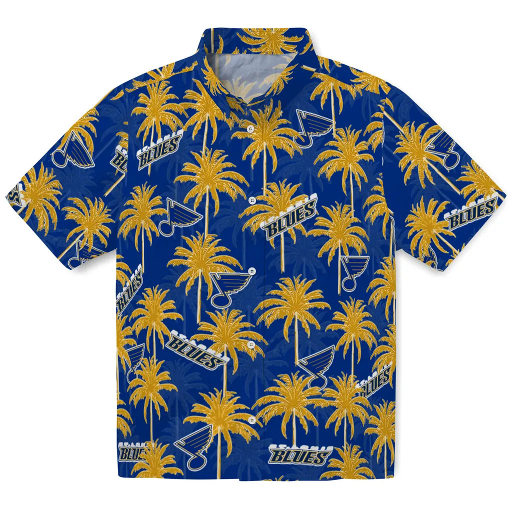 St. Louis Blues Hawaiian Shirt - Palm Tree Motif | Hula Hawaiian Shirts