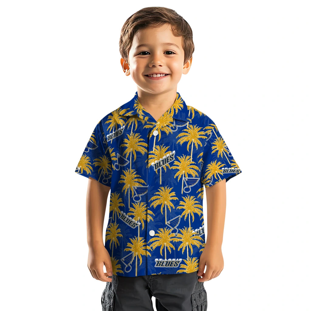 St. Louis Blues Hawaiian Shirt - Palm Tree Motif | Hula Hawaiian Shirts