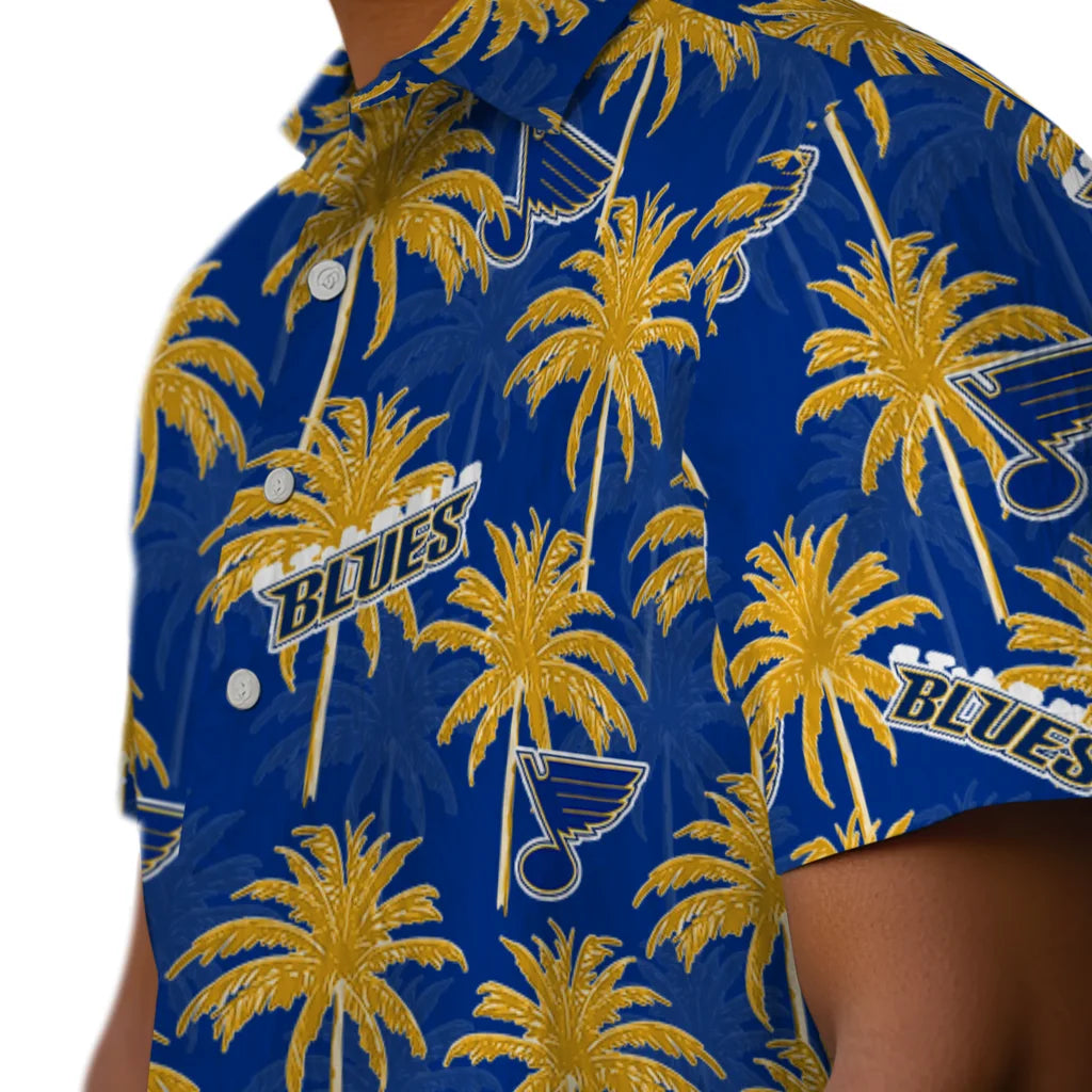 St. Louis Blues Hawaiian Shirt - Palm Tree Motif | Hula Hawaiian Shirts