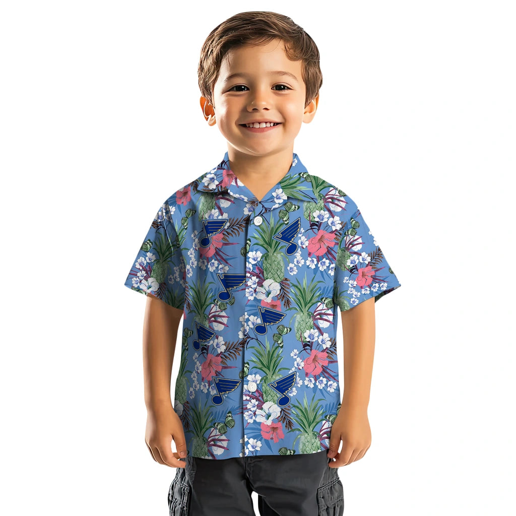 St. Louis Blues Hawaiian Shirt - Pineapple Bouquet | Hula Hawaiian Shirts
