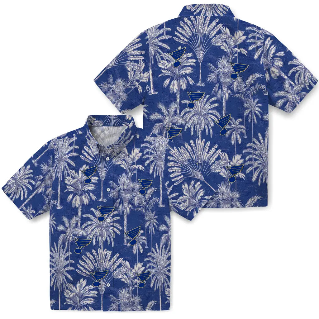 St. Louis Blues Hawaiian Shirt - Vintage Palm Tree | Hula Hawaiian Shirts