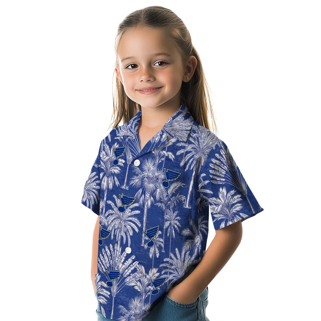 St. Louis Blues Hawaiian Shirt - Vintage Palm Tree | Hula Hawaiian Shirts