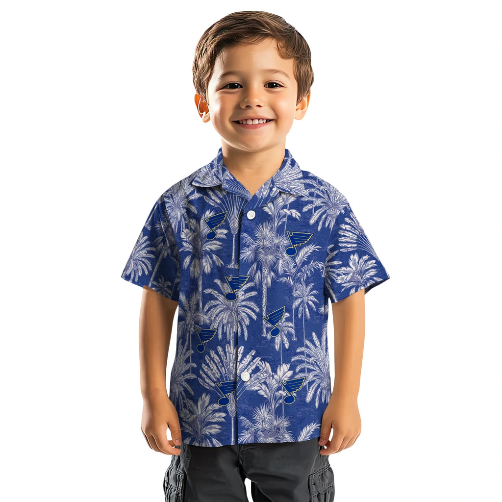 St. Louis Blues Hawaiian Shirt - Vintage Palm Tree | Hula Hawaiian Shirts