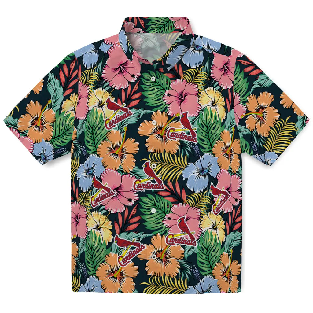 St. Louis Cardinals Hawaiian Shirt - Brilliant Hibiscus Garden | Hula Hawaiian Shirts