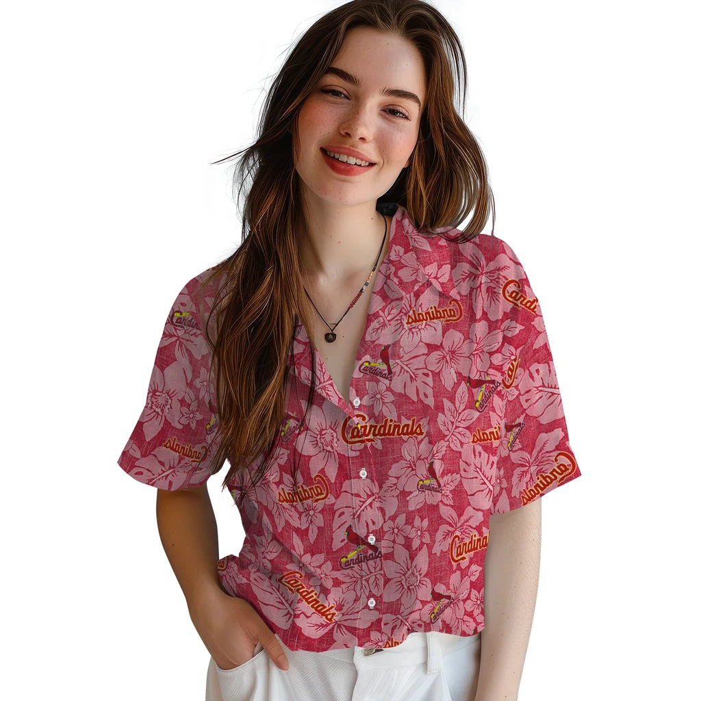 St. Louis Cardinals Hawaiian Shirt - Hibiscus Oasis | Hula Hawaiian Shirts