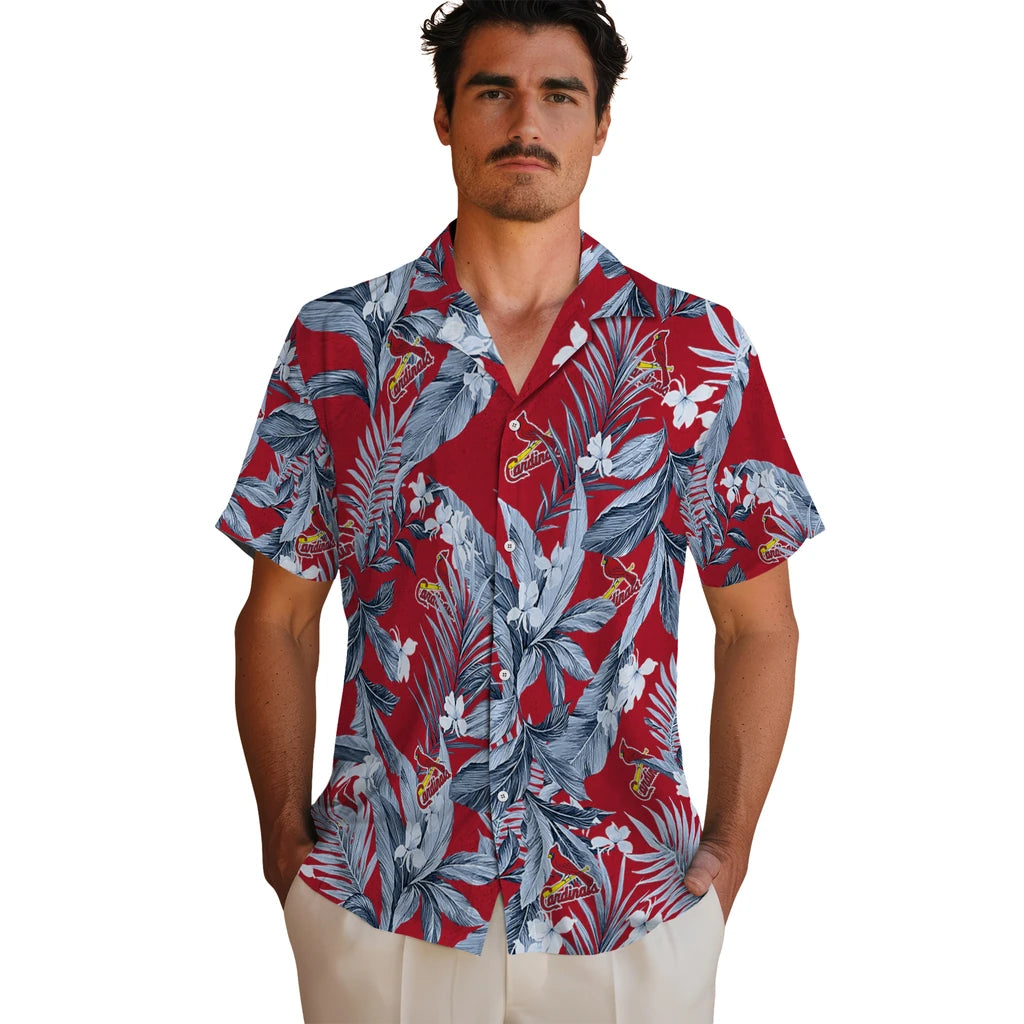 St. Louis Cardinals Hawaiian Shirt - Palm Leaves | Hula Hawaiian Shirts