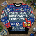 Personalized Buffalo Bills Ugly Christmas Sweater - Custom Quote Bills Mafia Stampede of Ugly Shirt - LeagueLockerGear
