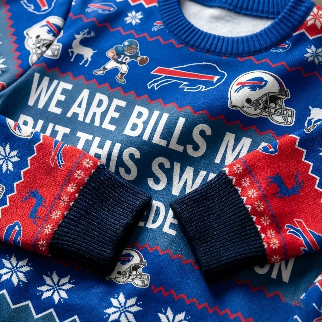 Personalized Buffalo Bills Ugly Christmas Sweater - Custom Quote Bills Mafia Stampede of Ugly Shirt - LeagueLockerGear