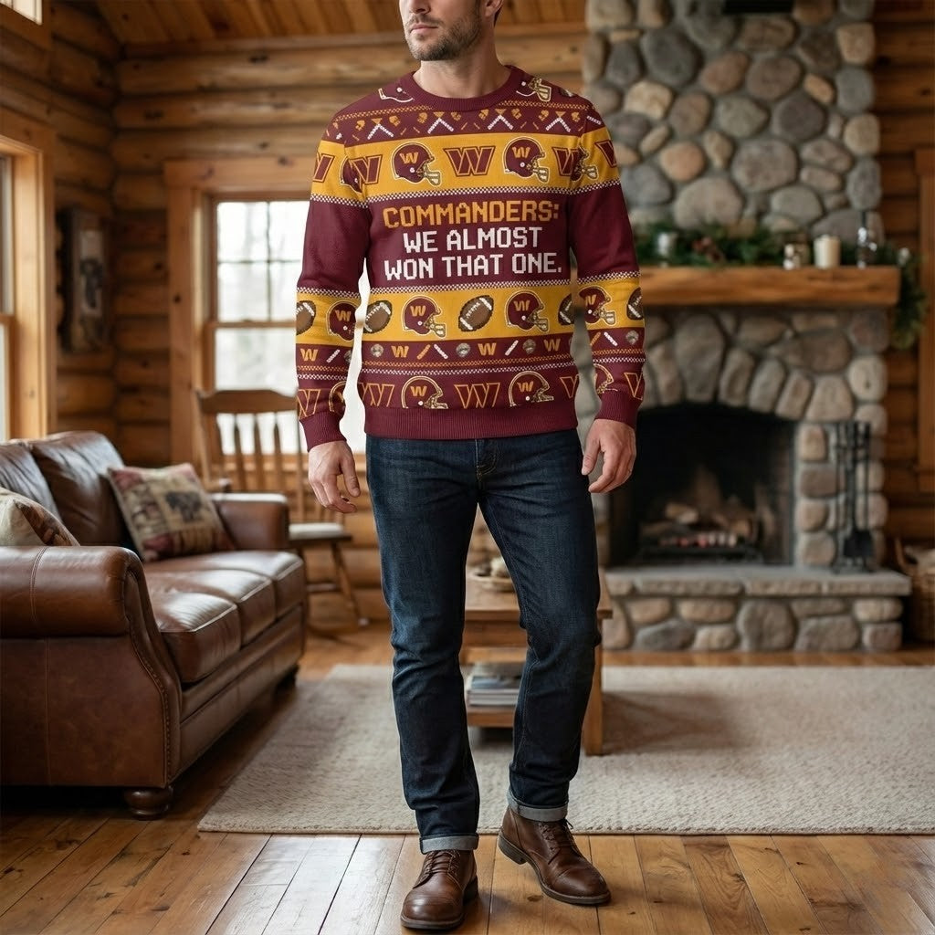 Washington Commanders Ugly Christmas Sweater – NFL “We Almost Won That One” Humorous Fan Gear - LeagueLockerGear