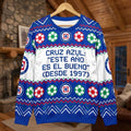 Cruz Azul Liga MX Ugly Christmas Sweater – “Este Año Es El Bueno” Legendary Blue Soccer Pullover - LeagueLockerGear