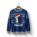 Dallas Mavericks Ugly Christmas Sweater – Santa Claus Exclusive Edition Blue Knitted NBA Fan Apparel - LeagueLockerGear