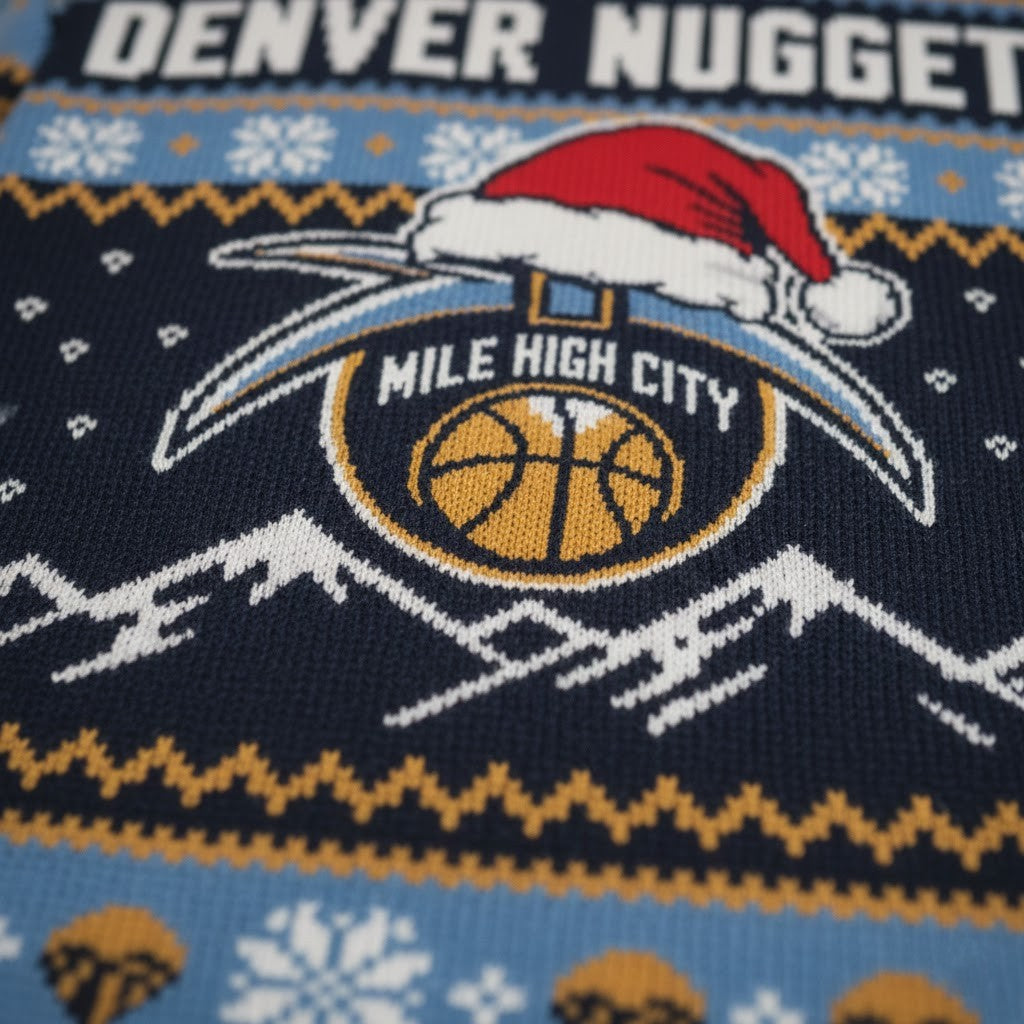 Denver Nuggets Ugly Christmas Sweater – Mile High City Mountain Exclusive Knit Snowflake Fan Gear NBA - LeagueLockerGear