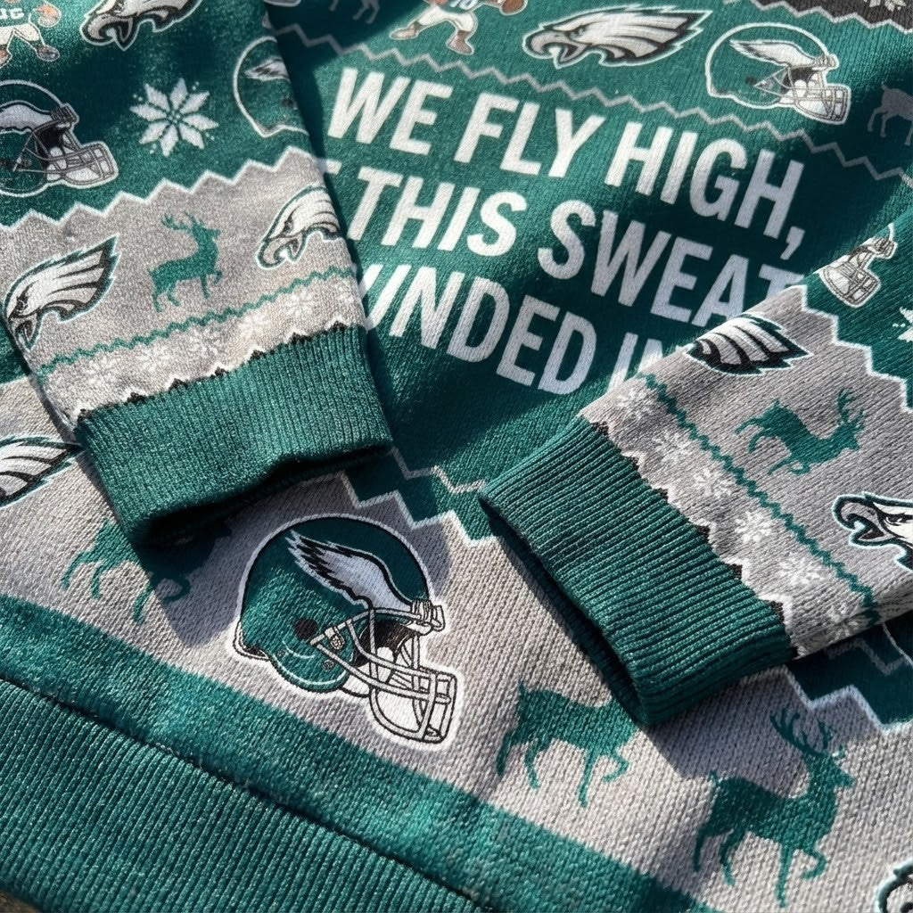 Personalized Philadelphia Eagles Ugly Christmas Sweater - Custom Text Fly Eagles Fly Fan Gift - LeagueLockerGear