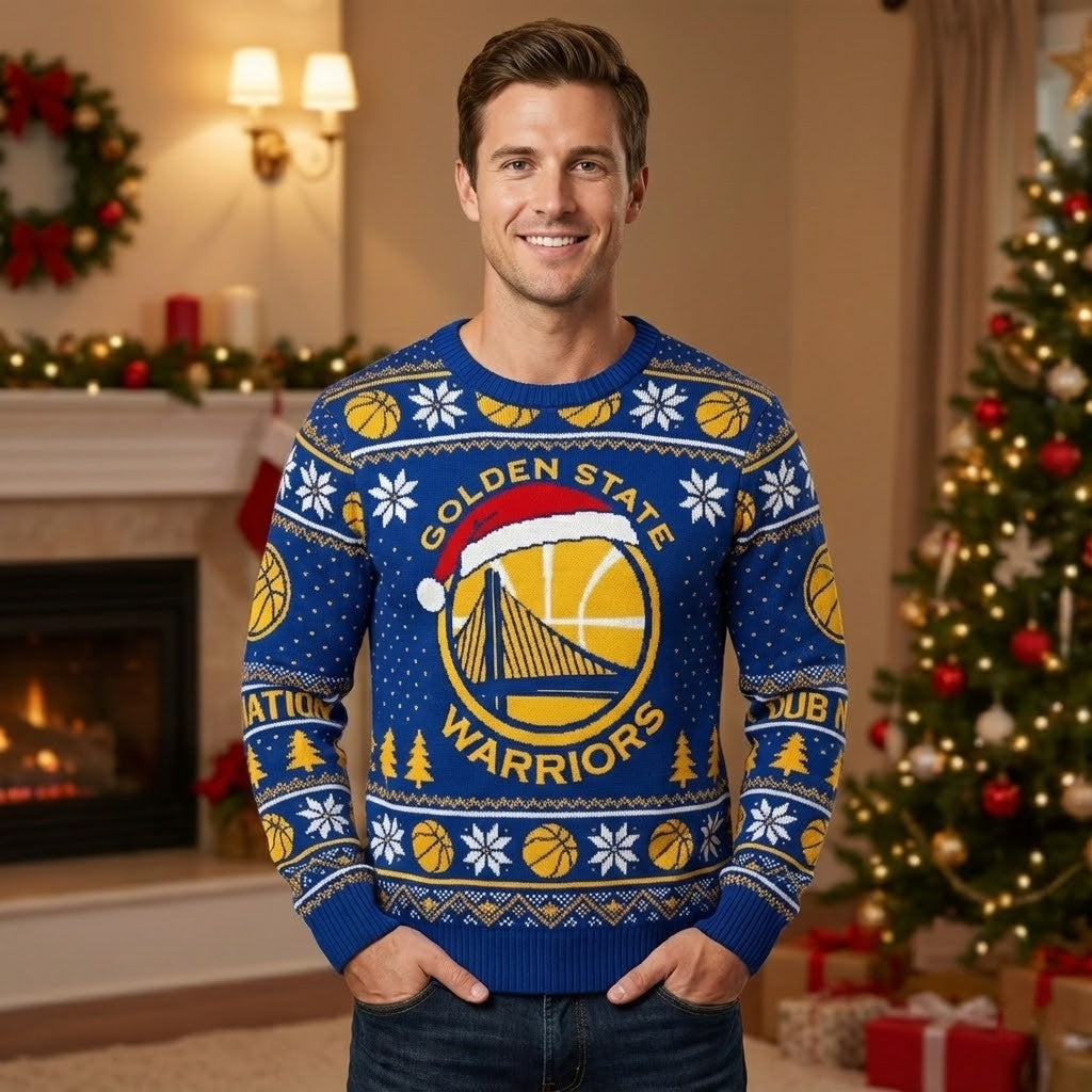 Golden State Warriors Ugly Christmas Sweater – Exclusive NBA Dub Nation Christmas Apparel - LeagueLockerGear