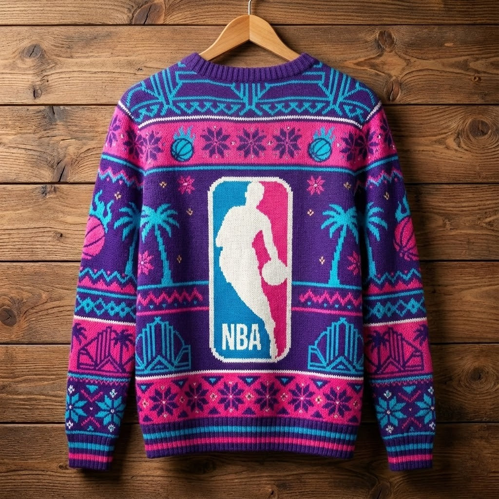 Miami Heat Ugly Christmas Sweater – NBA Vice City Neon Holiday Exclusive Edition - LeagueLockerGear