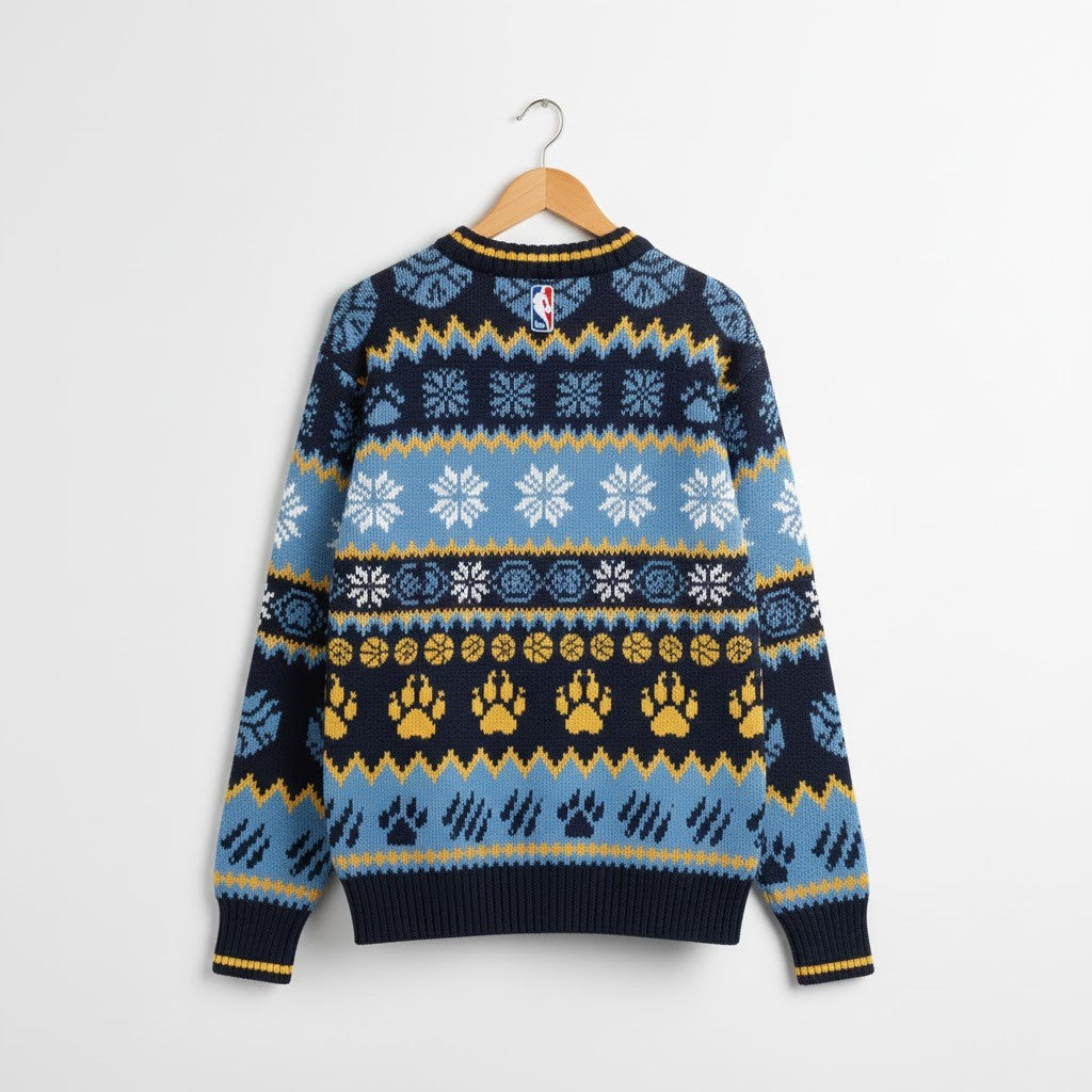 Memphis Grizzlies Ugly Christmas Sweater – Grizzly Bear Exclusive Snow Day For NBA Fans - LeagueLockerGear