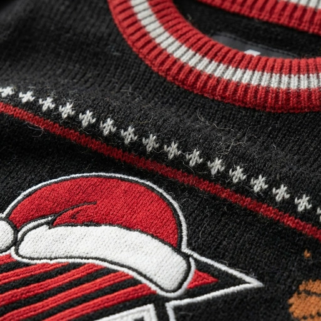 Portland Trail Blazers Ugly Christmas Sweater – Rip City Holiday Knit Red & Black Logo Christmas Apparel NBA - LeagueLockerGear