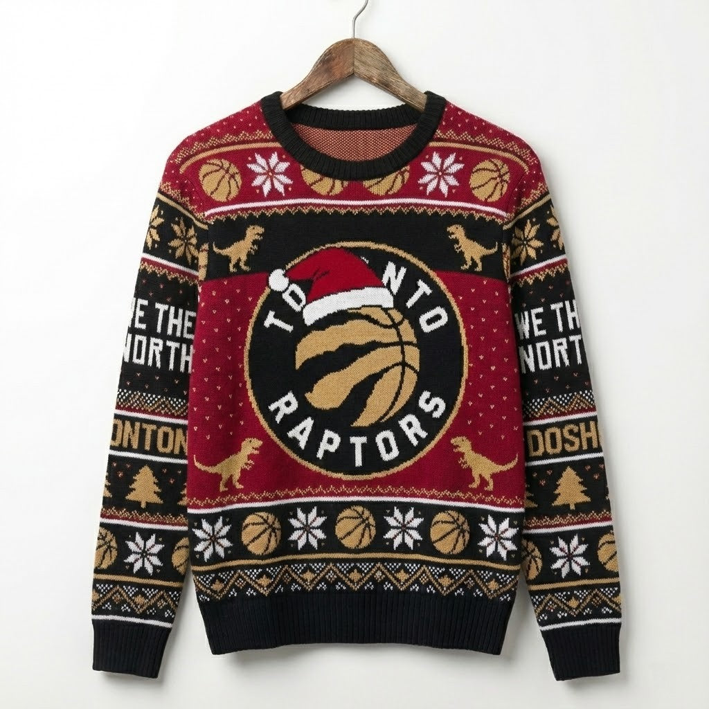 Toronto Raptors Ugly Christmas Sweater – “We The North” 2025 NBA Dinosaur Limited Edition - LeagueLockerGear