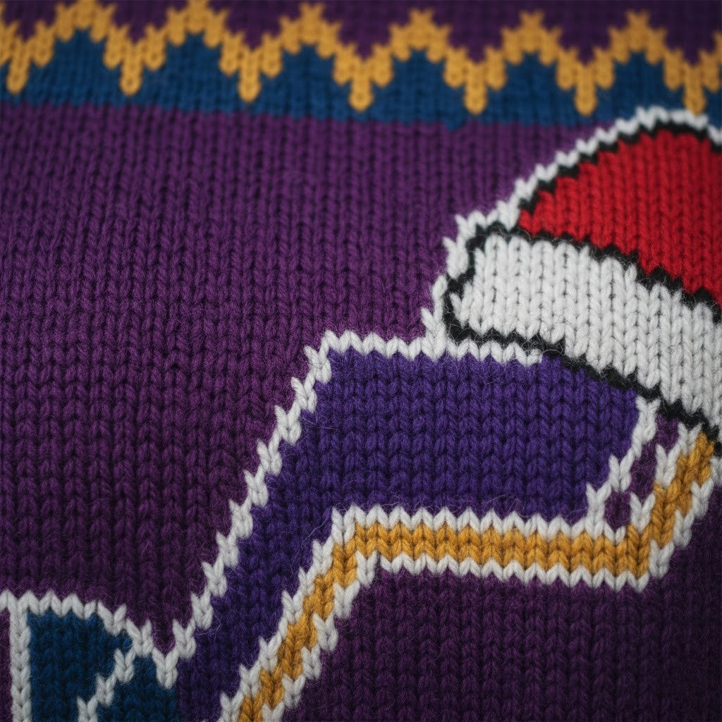 Utah Jazz Ugly Christmas Sweater – Purple Mountain Jazz Note Knit Retro Musical Theme - LeagueLockerGear