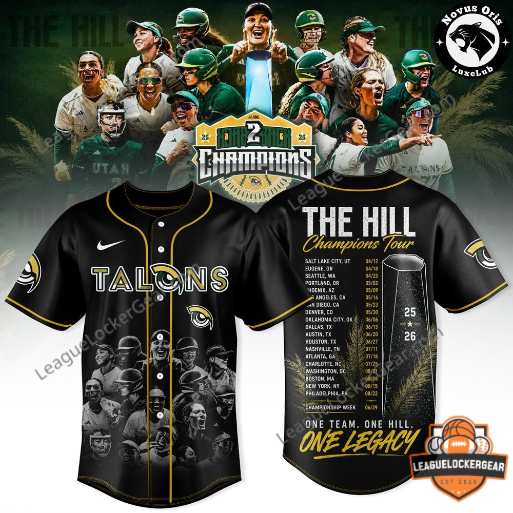 Talons The Hill Back To Back Champions Tour 2026 Baseball Jersey - LeagueLockerGear
