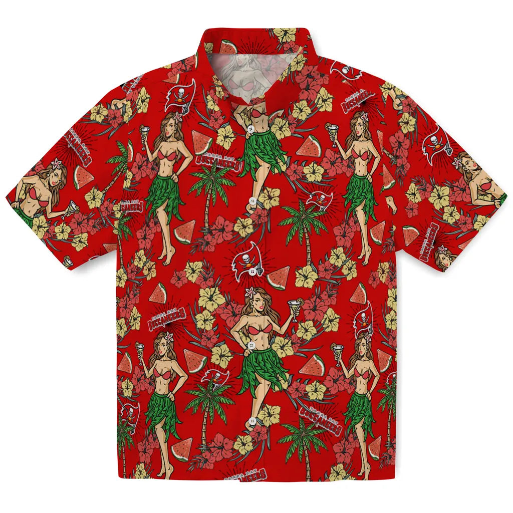 Tampa Bay Buccaneers Hawaiian Shirt - Hawaiian Girls Design | Hula Hawaiian Shirts