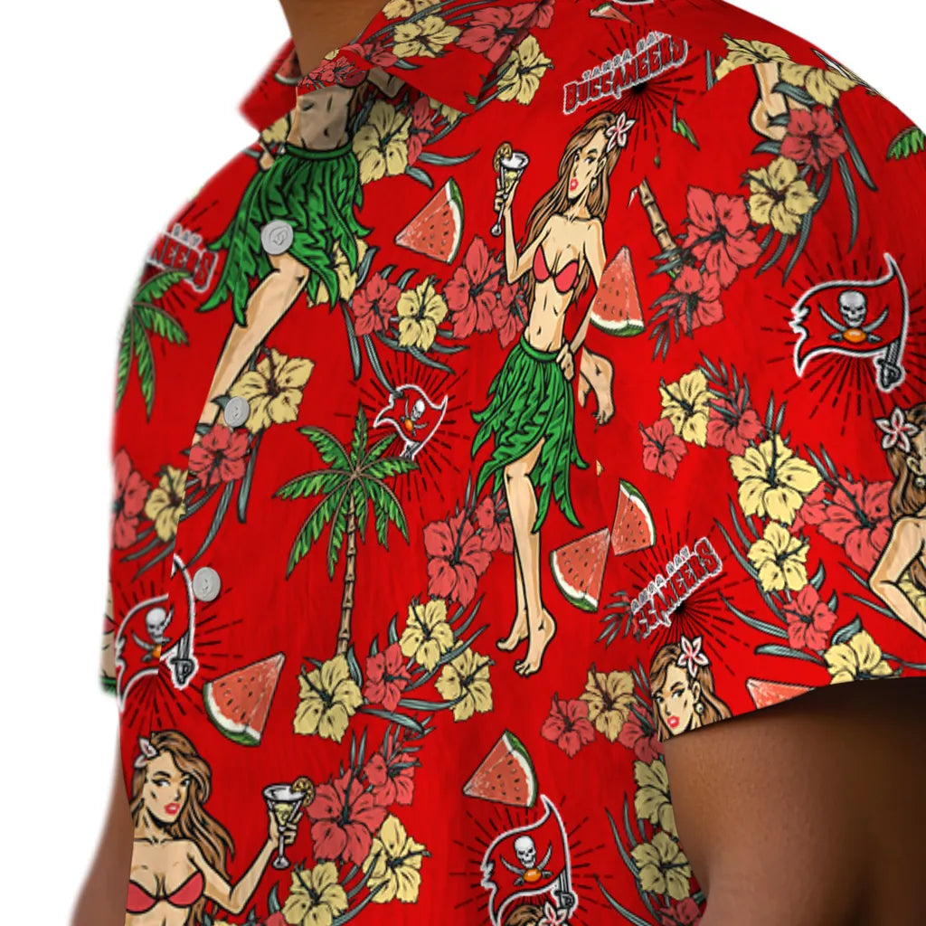 Tampa Bay Buccaneers Hawaiian Shirt - Hawaiian Girls Design | Hula Hawaiian Shirts
