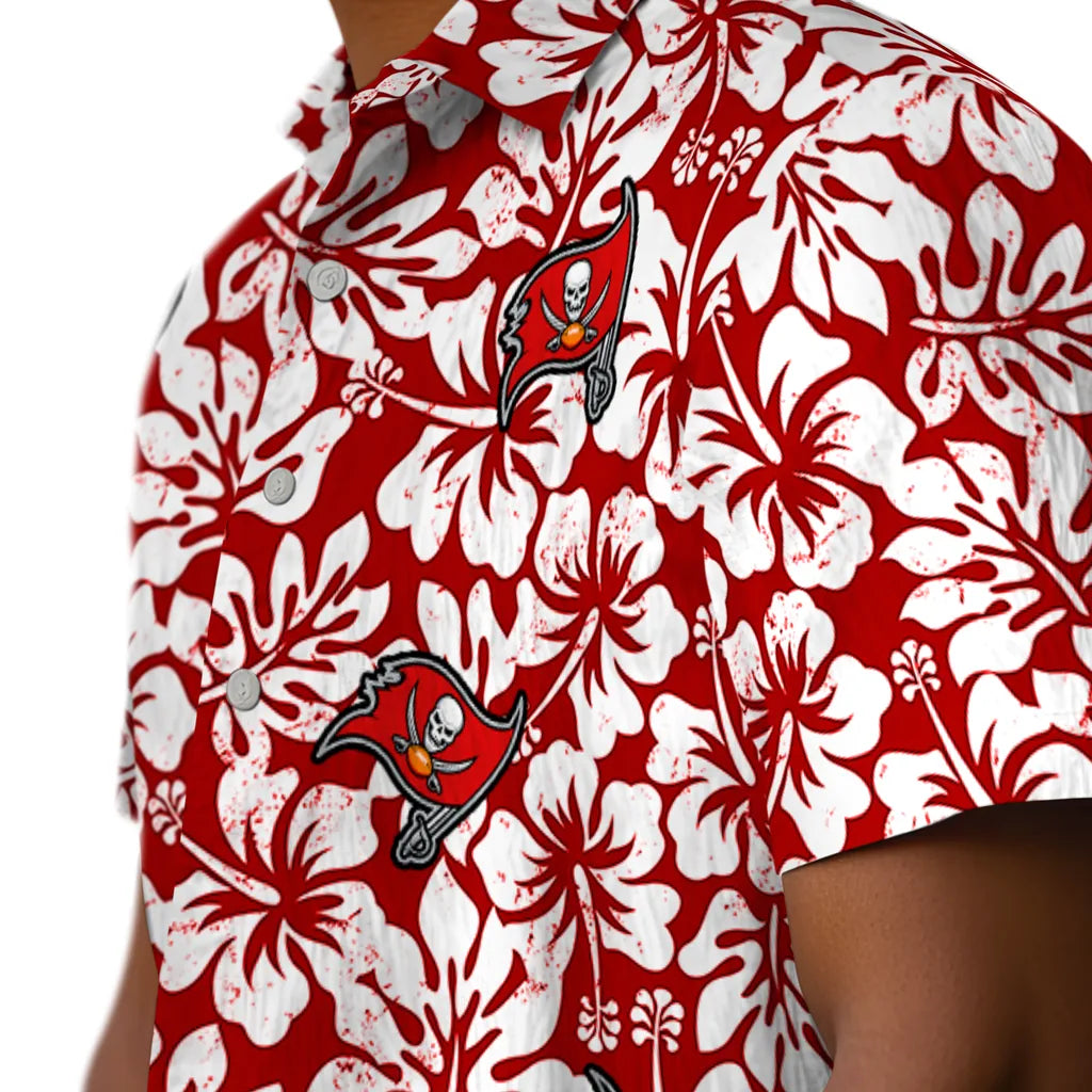 Tampa Bay Buccaneers Hawaiian Shirt - Hibiscus Motif | Hula Hawaiian Shirts