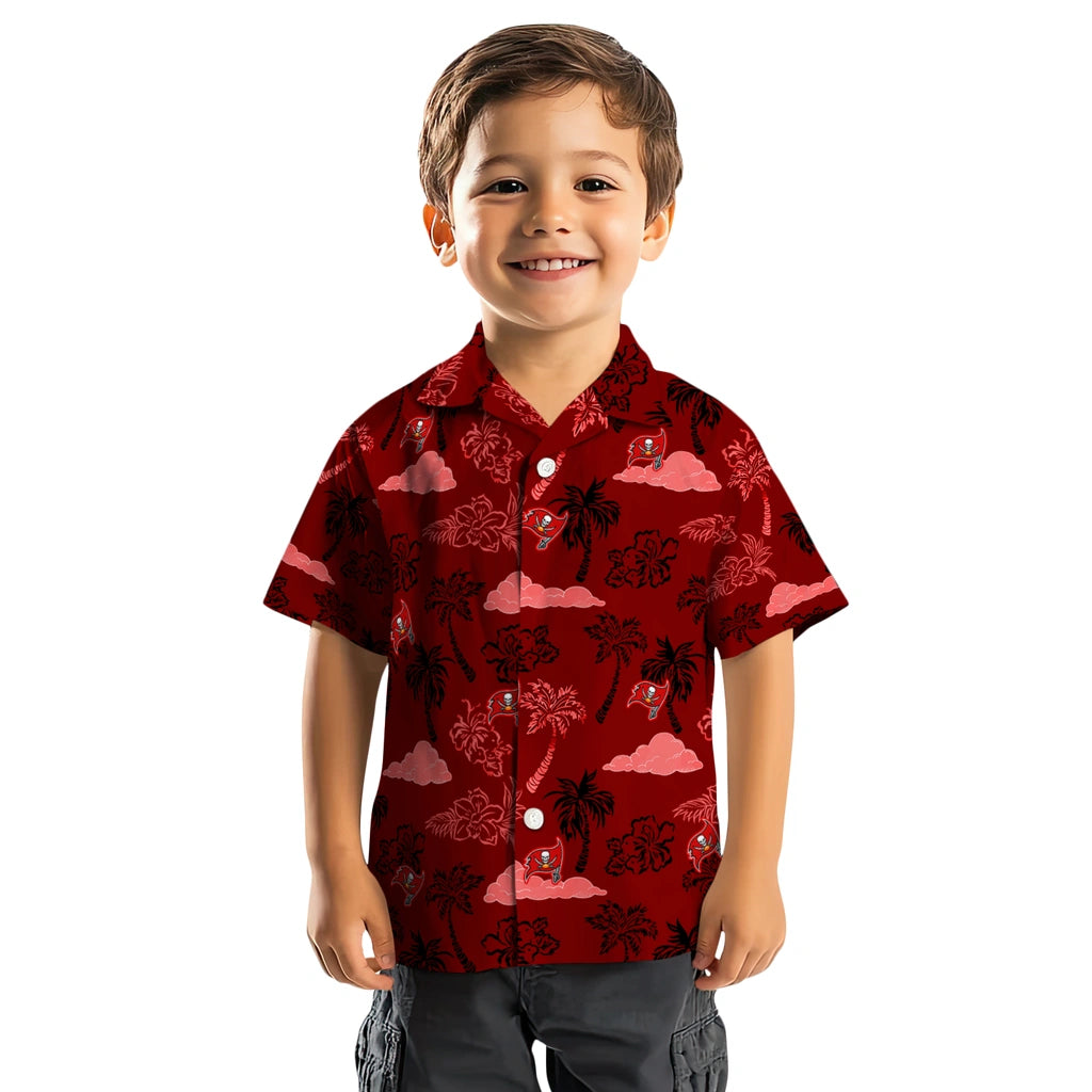 Tampa Bay Buccaneers Hawaiian Shirt - Palm And Clouds | Hula Hawaiian Shirts