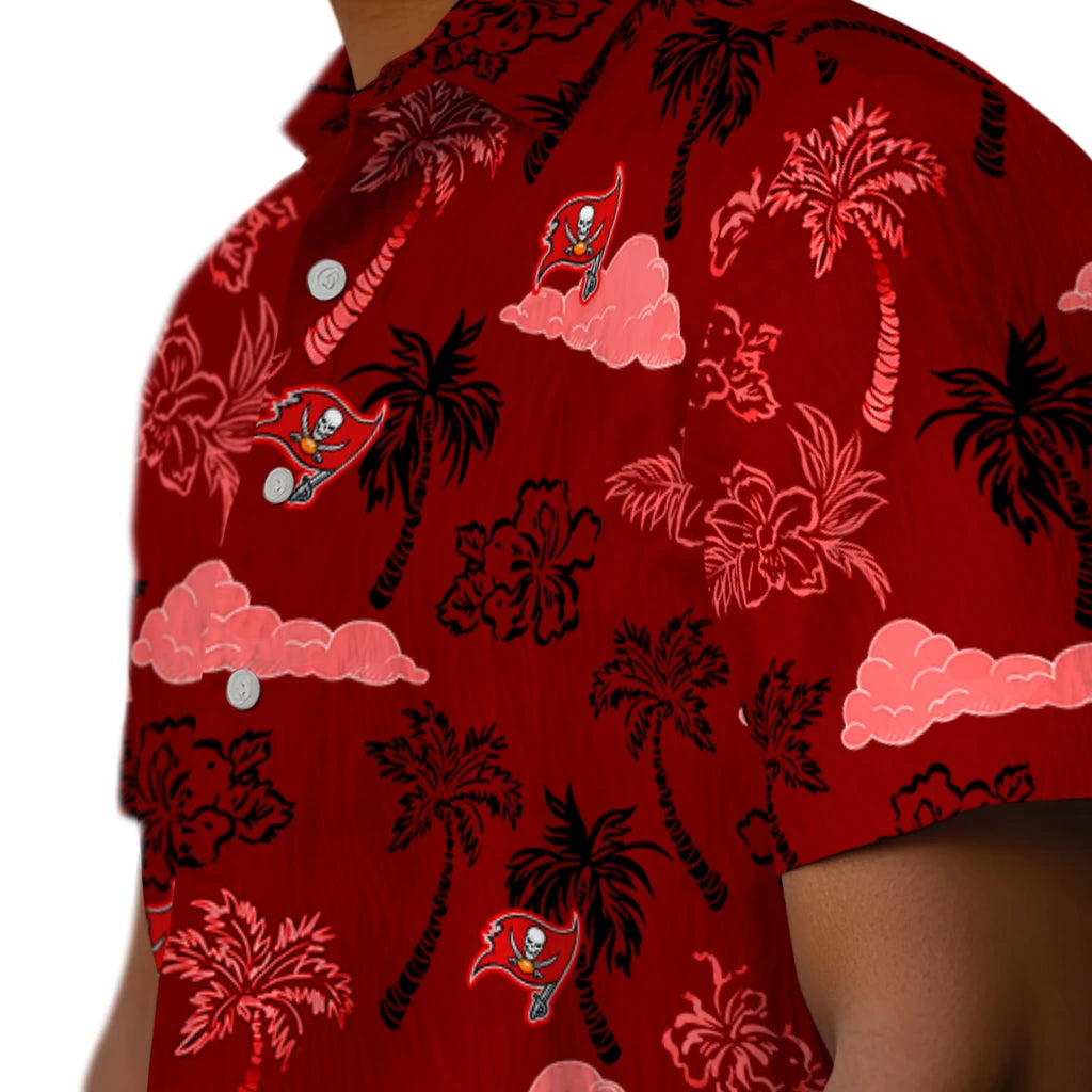 Tampa Bay Buccaneers Hawaiian Shirt - Palm And Clouds | Hula Hawaiian Shirts
