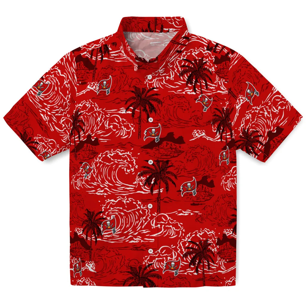 Tampa Bay Buccaneers Hawaiian Shirt - Wave Palm | Hula Hawaiian Shirts