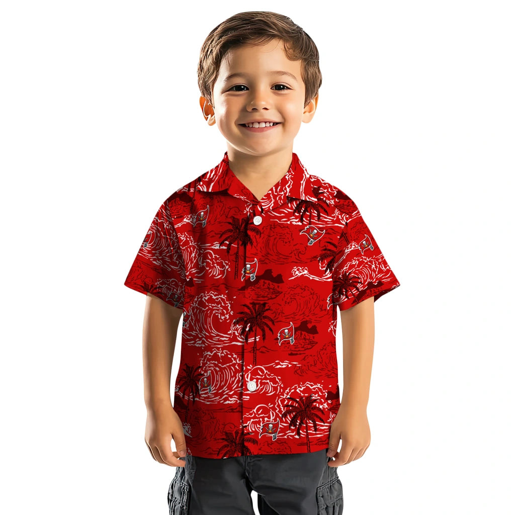 Tampa Bay Buccaneers Hawaiian Shirt - Wave Palm | Hula Hawaiian Shirts