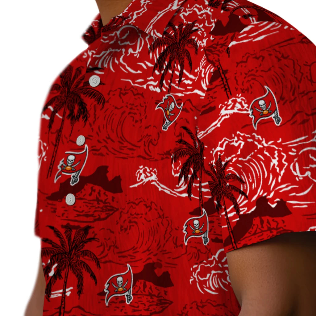 Tampa Bay Buccaneers Hawaiian Shirt - Wave Palm | Hula Hawaiian Shirts