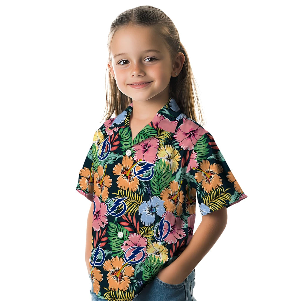 Tampa Bay Lightning Hawaiian Shirt - Brilliant Hibiscus Garden | Hula Hawaiian Shirts