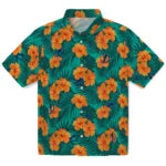 Tampa Bay Lightning Hawaiian Shirt - Hibiscus and Palm Leaves | Hula Hawaiian Shirts