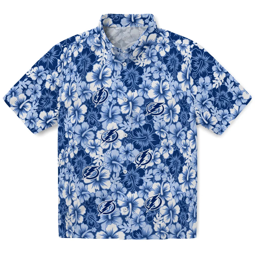Tampa Bay Lightning Hawaiian Shirt - Hibiscus Blooms | Hula Hawaiian Shirts